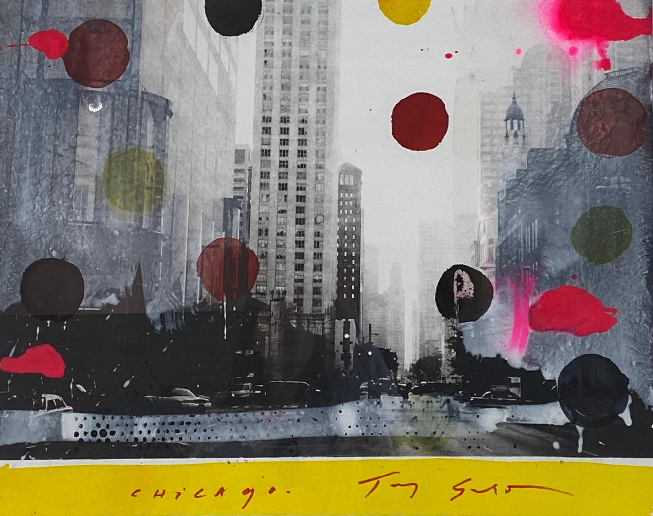 "Chicago" by Tony Soulié (20x20in), 2019 - Mixed Media Art by Tony Soulie