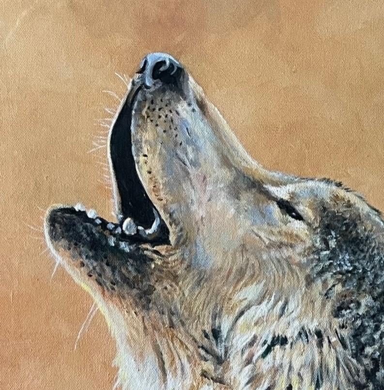 „Die Cry“ (2023) von Tony, Two Feather, Weldon, Original Acryl-Tiergemälde 2