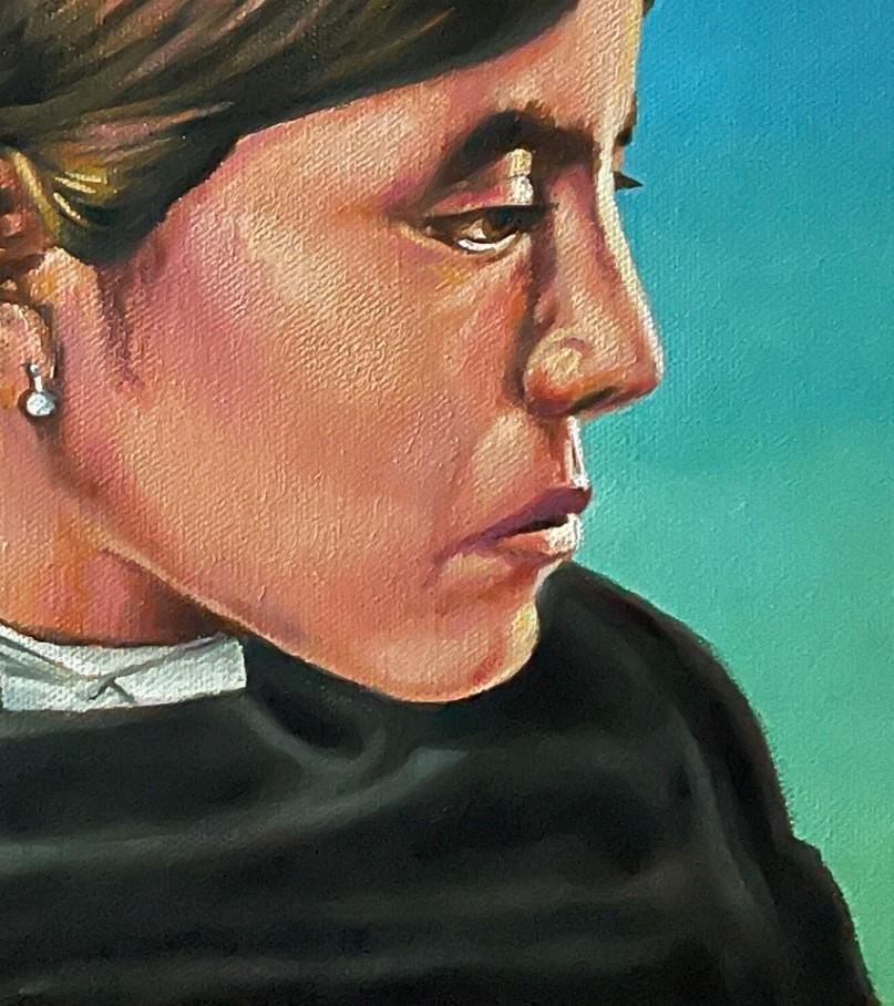 « With My Thoughts » (2024) de Tony, « Two Feather », Weldon, portrait en acrylique - Painting de Tony, Two Feather, Weldon