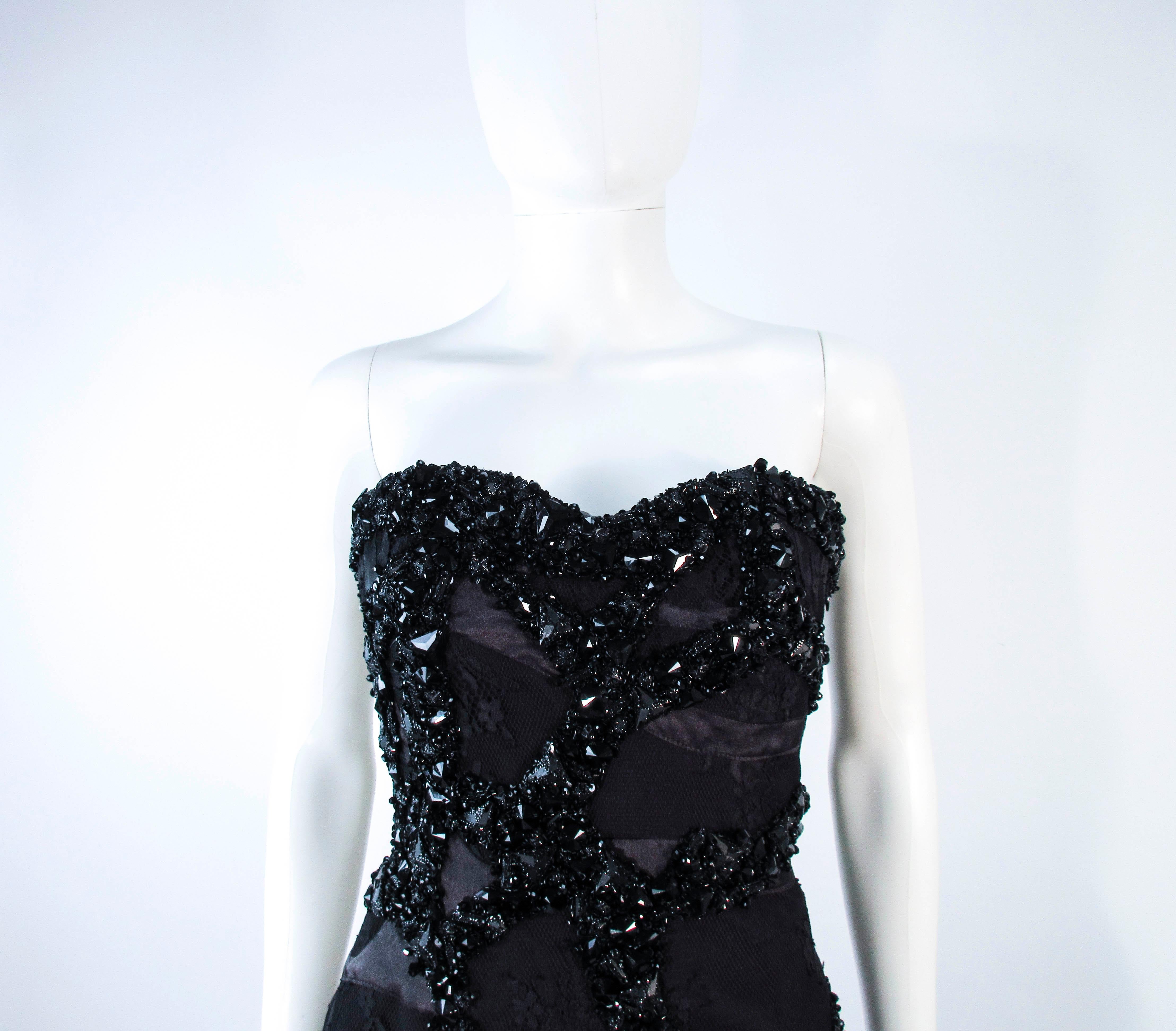 black beaded gown