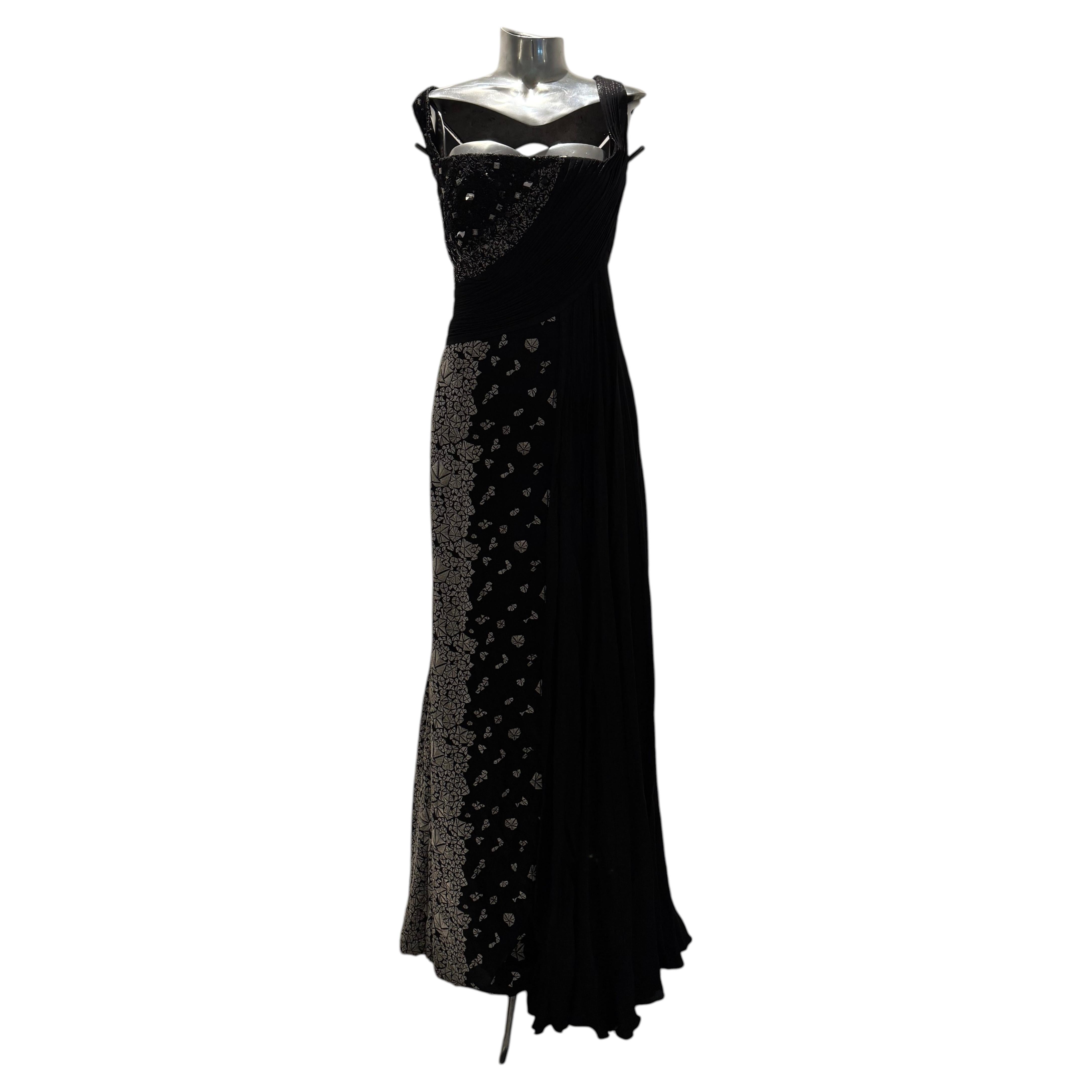 Pre-owned Tony Ward Black & White Pattern Dress