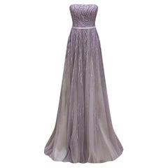 TONY WARD PINK/LILAC EMBROIDERED LOND DRESS  Fr 36