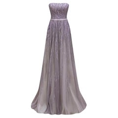 TONY WARD PINK/LILAC EMBROIDERED LOND DRESS Fr 36