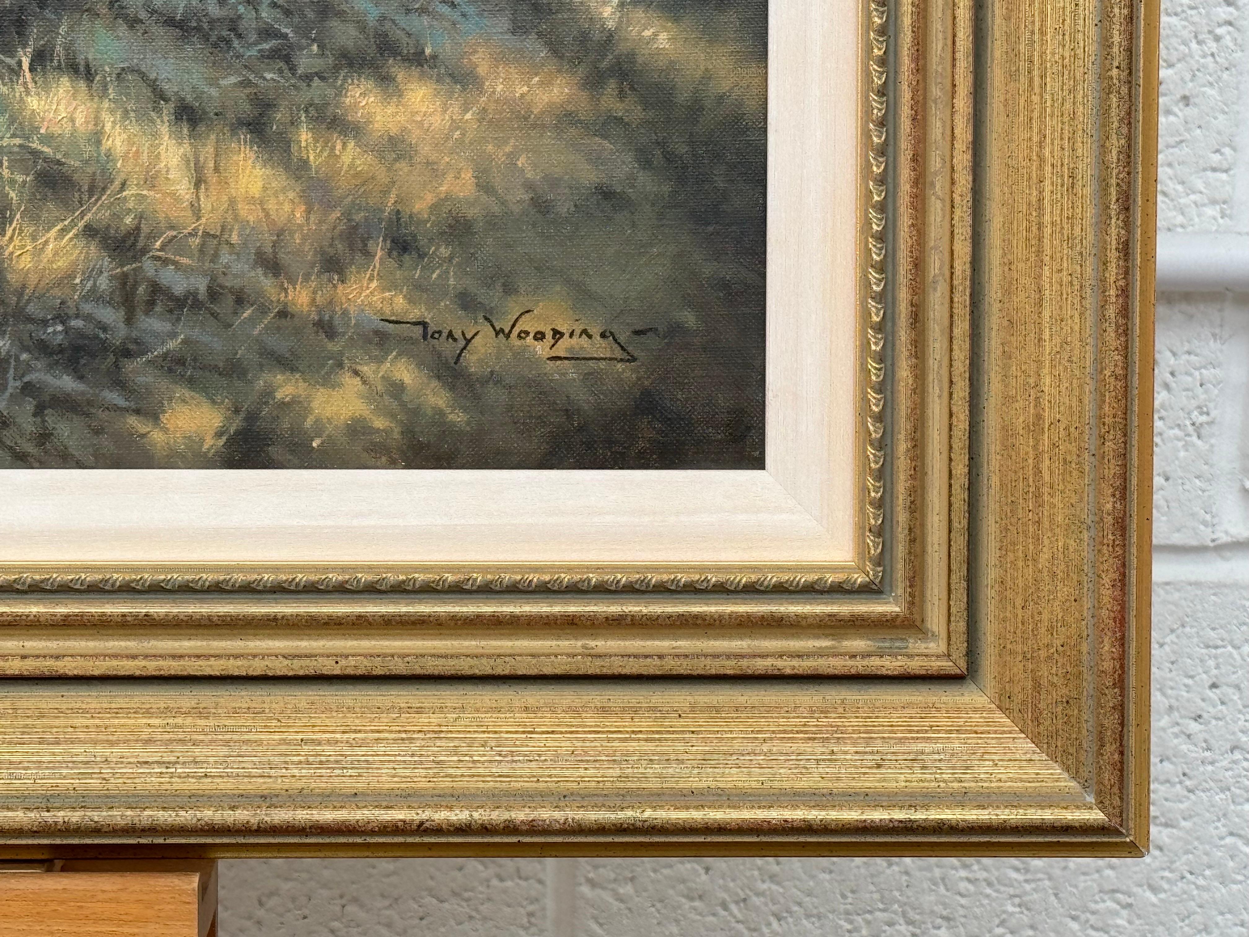 Lane di campagna in inverno con il sole invernale attraverso gli alberi dell'artista britannico del XX secolo Tony Wooding (nato nel 1969) 

L'arte misura 30 x 16 pollici
La cornice misura 37 x 23 pollici

Questo quadro raffigura un tranquillo
