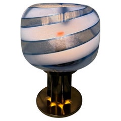 Toni Zuccheri rare hand blown glass and brass table lamp