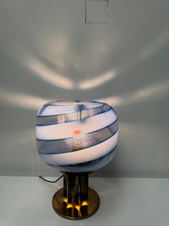 Tony Zuccheri rare hand blown glass and brass table lamp