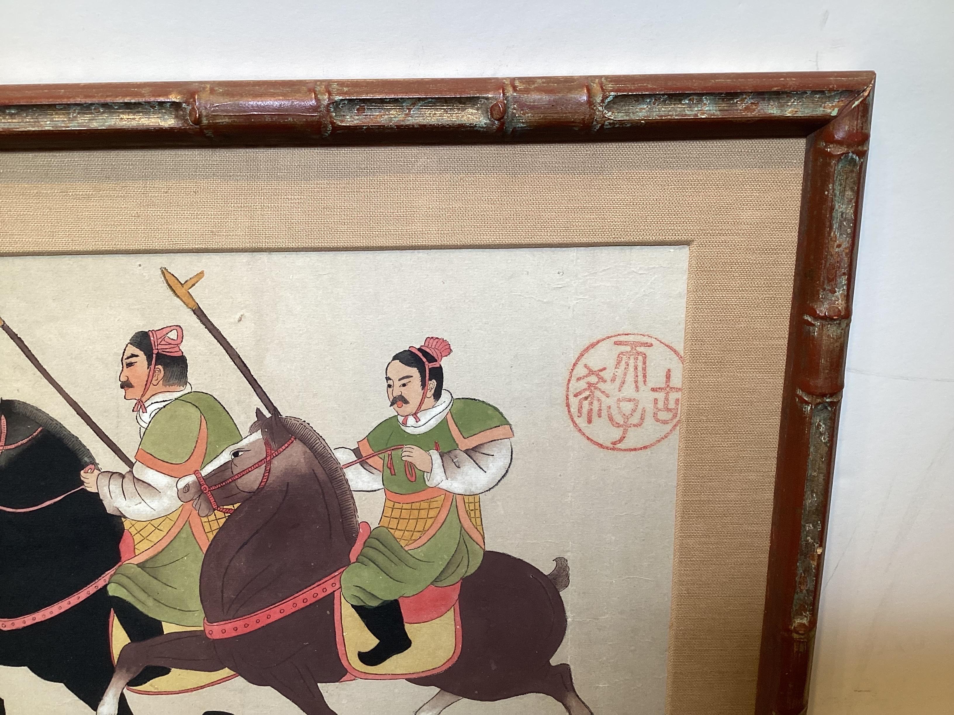Two Antique Chinese Watercolors Emporer Qun Shi Huang Qin Dynasty  For Sale 5