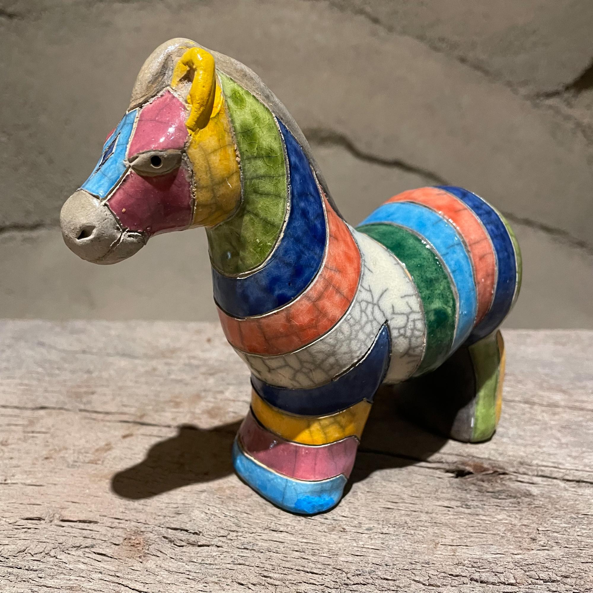 1970s Too Cute Colorful Ceramic Pottery Animals Hippo Pig Horse  For Sale 2