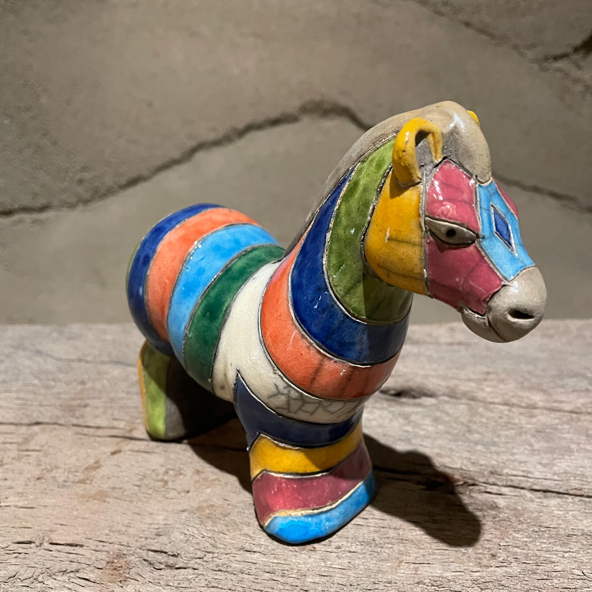 1970s Ceramic Art Pottery Rainbow Animals Hippo Pig Horse For Sale 3
