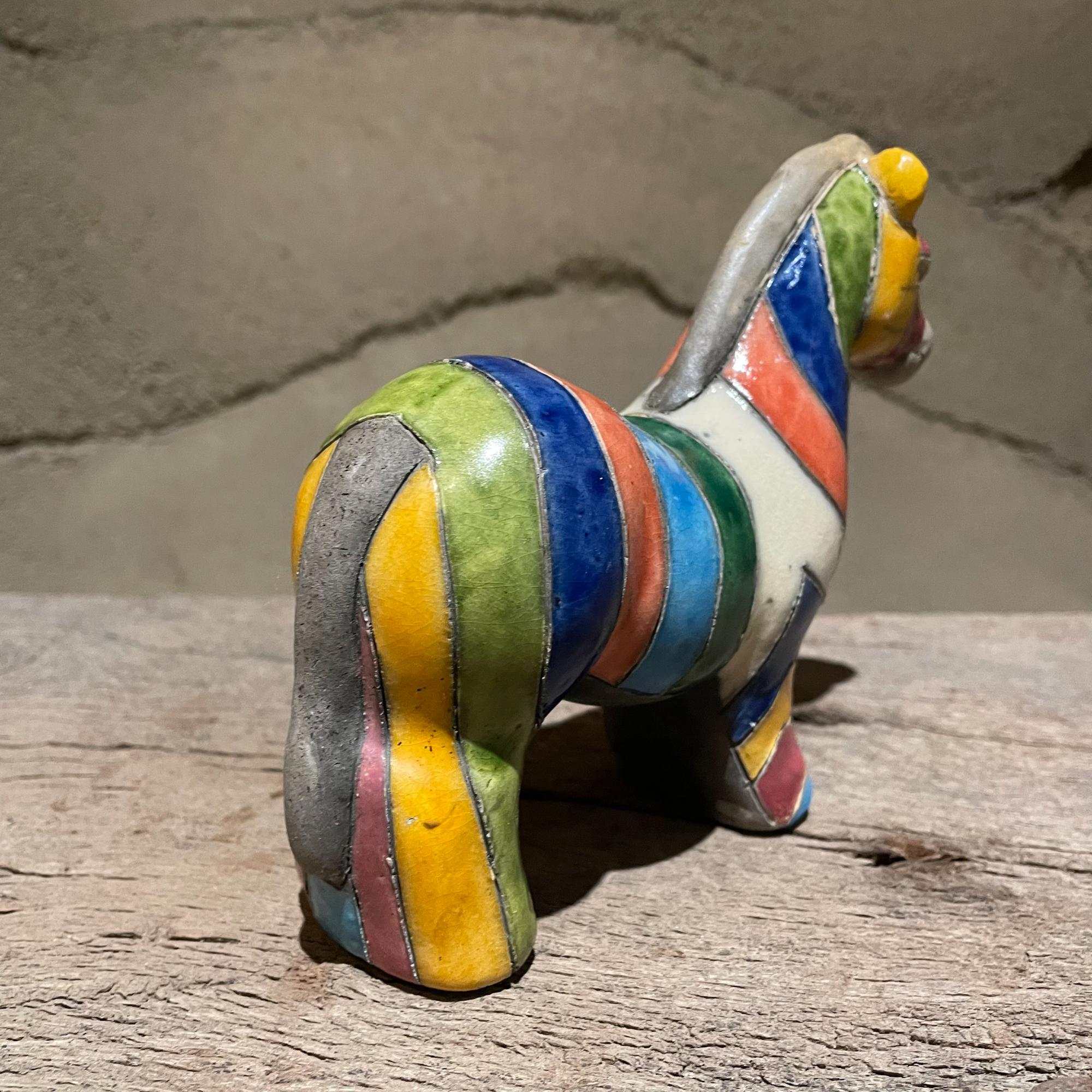 1970s Too Cute Colorful Ceramic Pottery Animals Hippo Pig Horse  For Sale 4