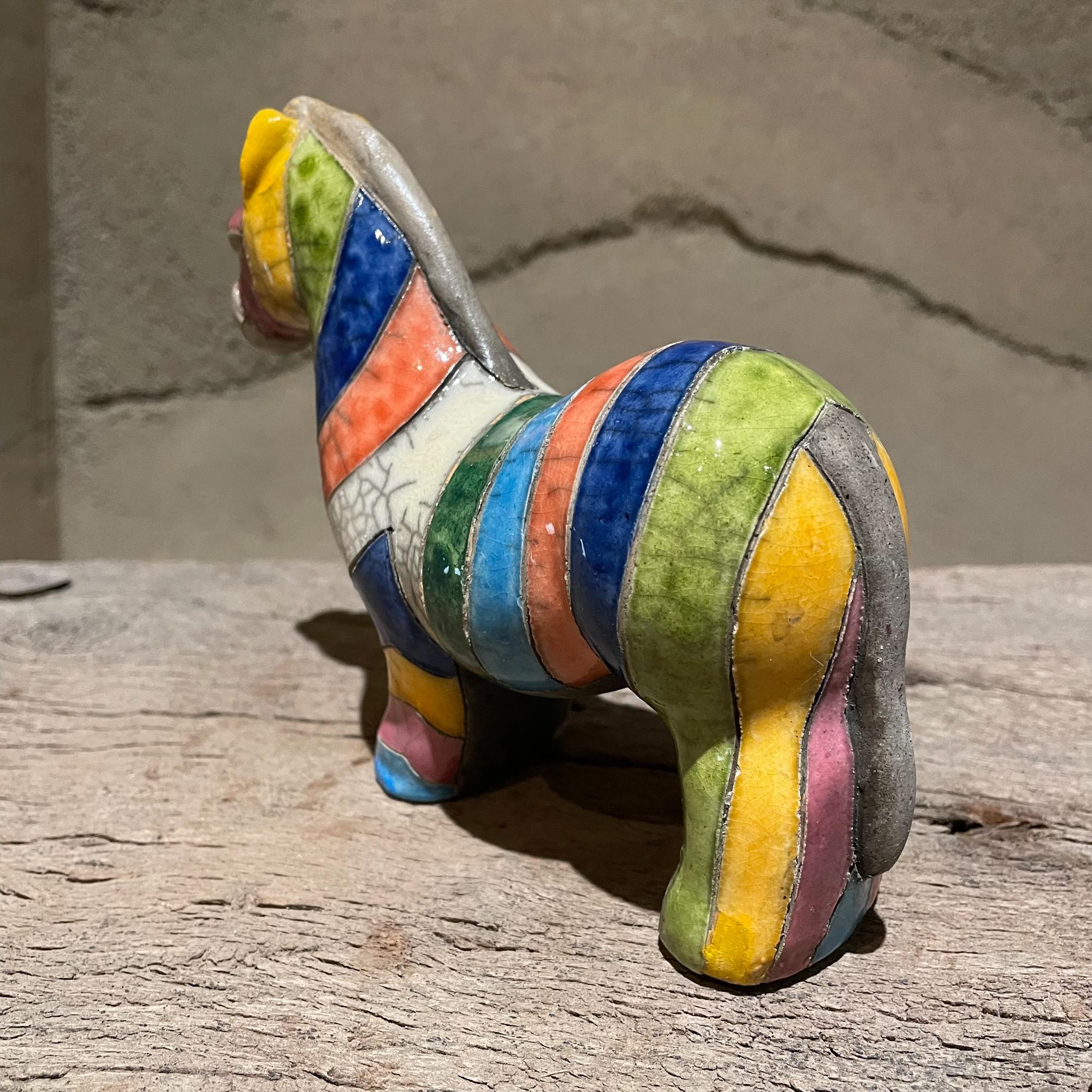1970s Too Cute Colorful Ceramic Pottery Animals Hippo Pig Horse  For Sale 5