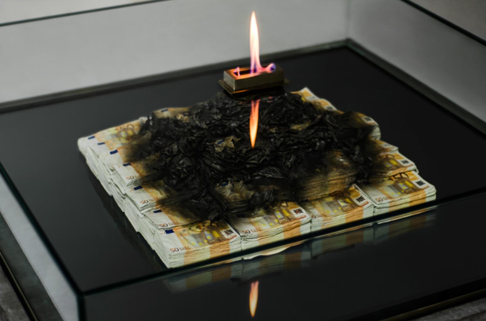 Too Much? II Unique Designer Money Burning Centre Table, Art Table 2