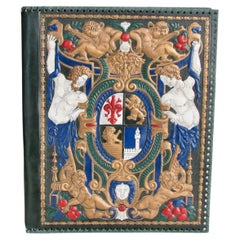 Organizer da scrivania in pelle italiana stile Versace impreziosito da strumenti e vernice