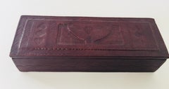 Tooled Brown Leather African Tuareg Box