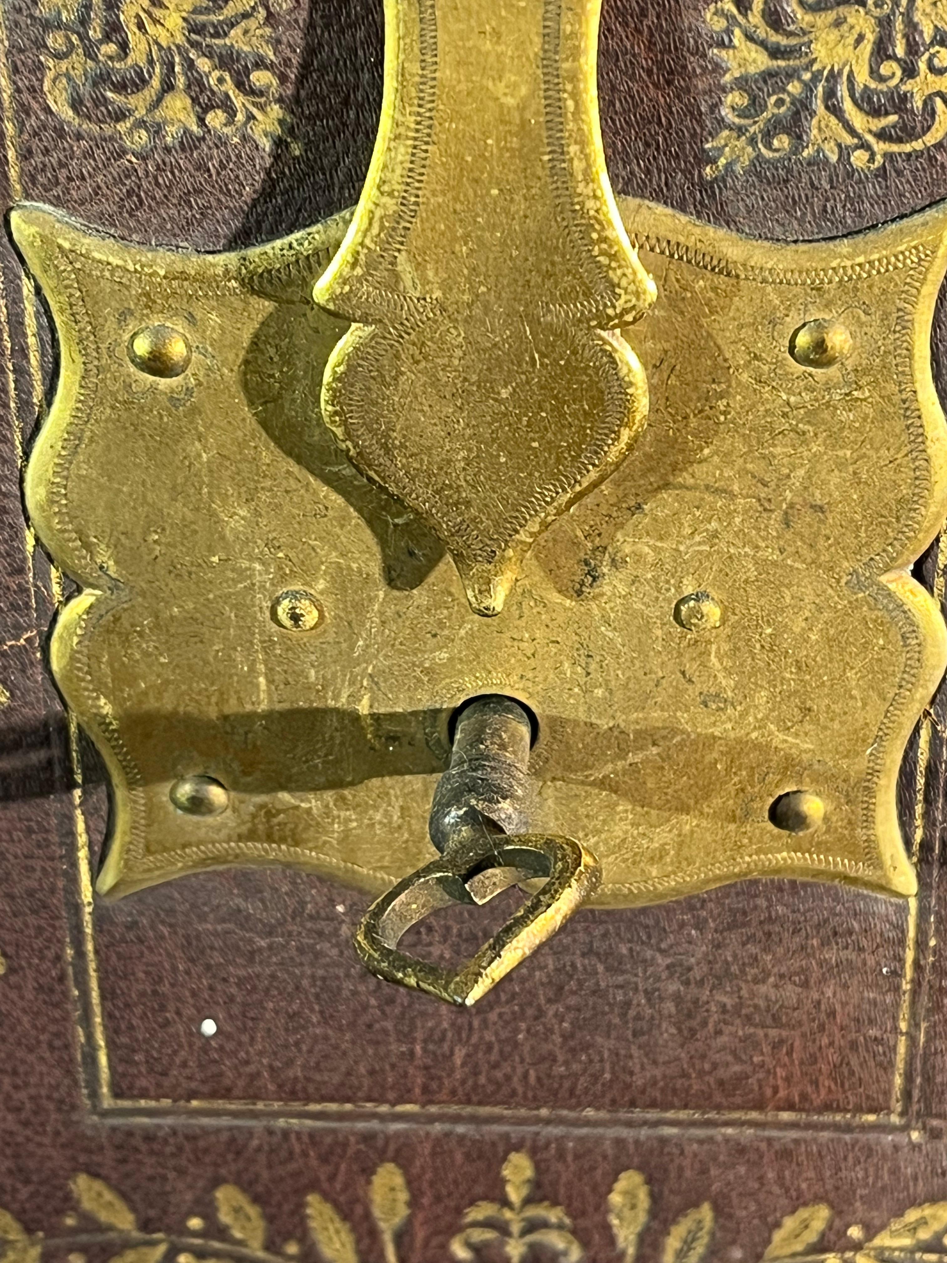 Embossed Tooled Leather Document Box, French 18th Century