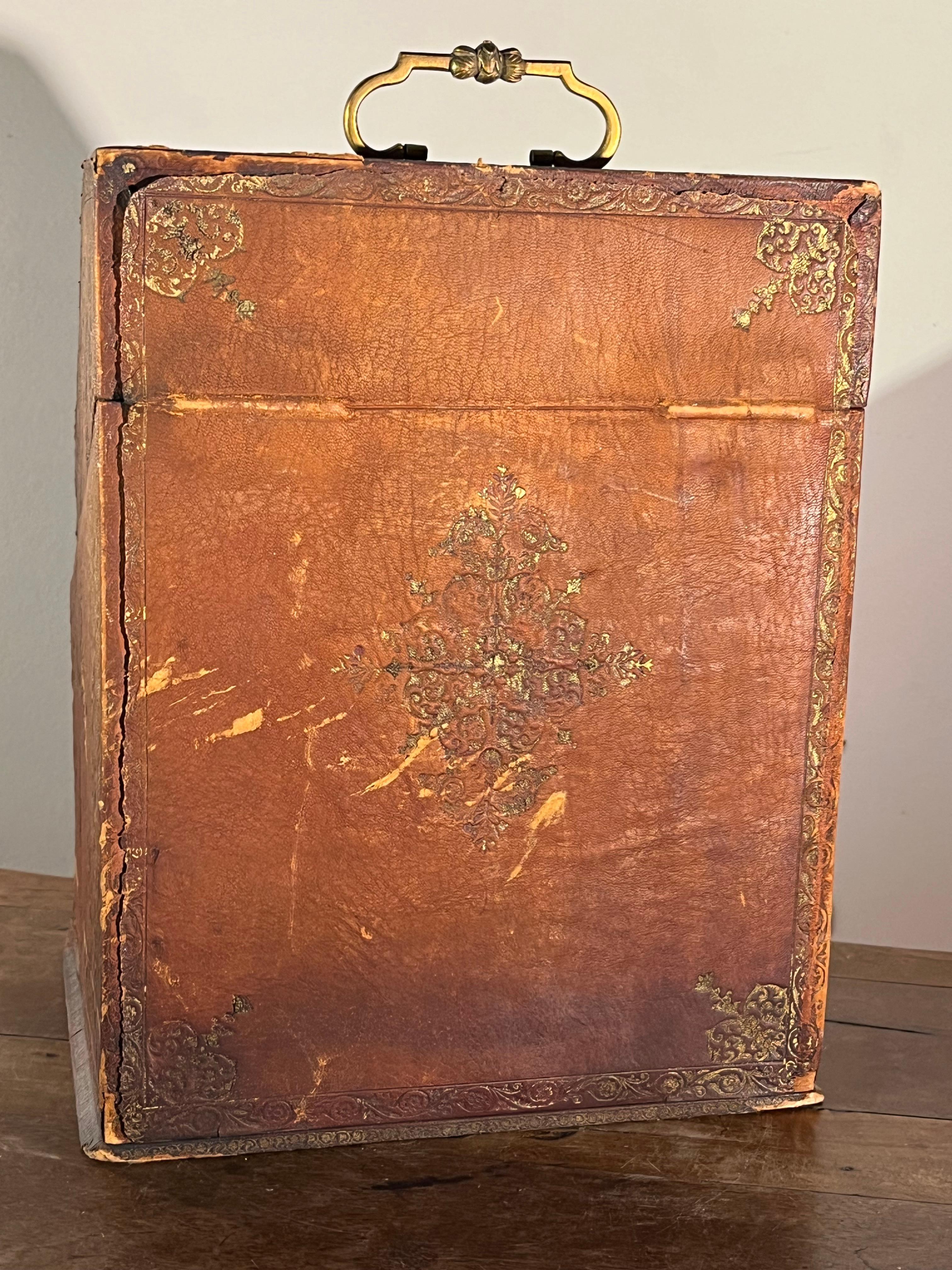 Tooled Leather Document Box, French 18th Century 1