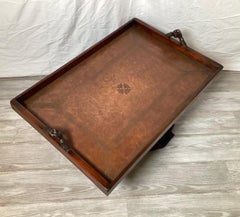 Tooled Leather Drinks Tray by Theodore Alexander