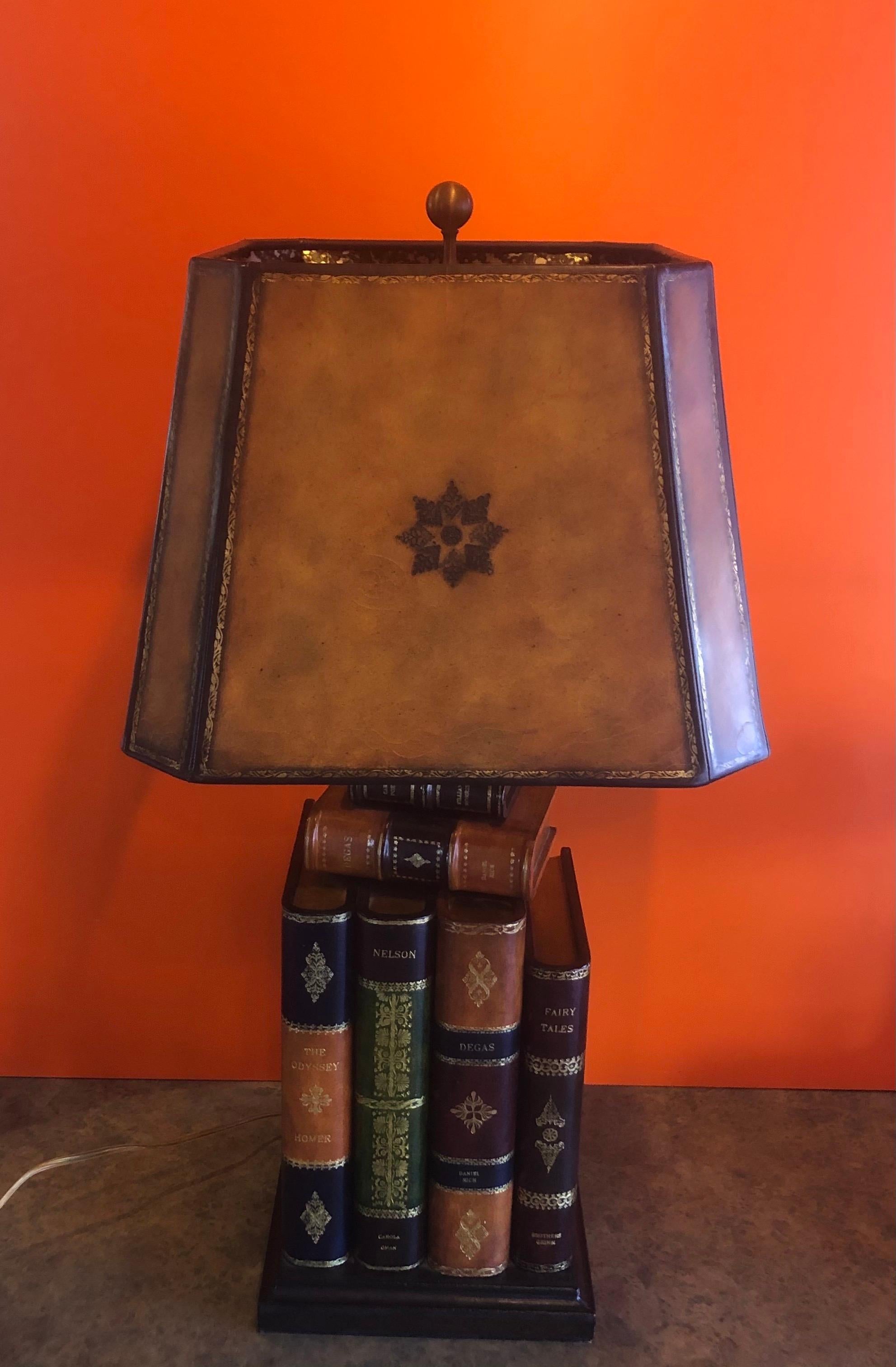 stacked book lamp