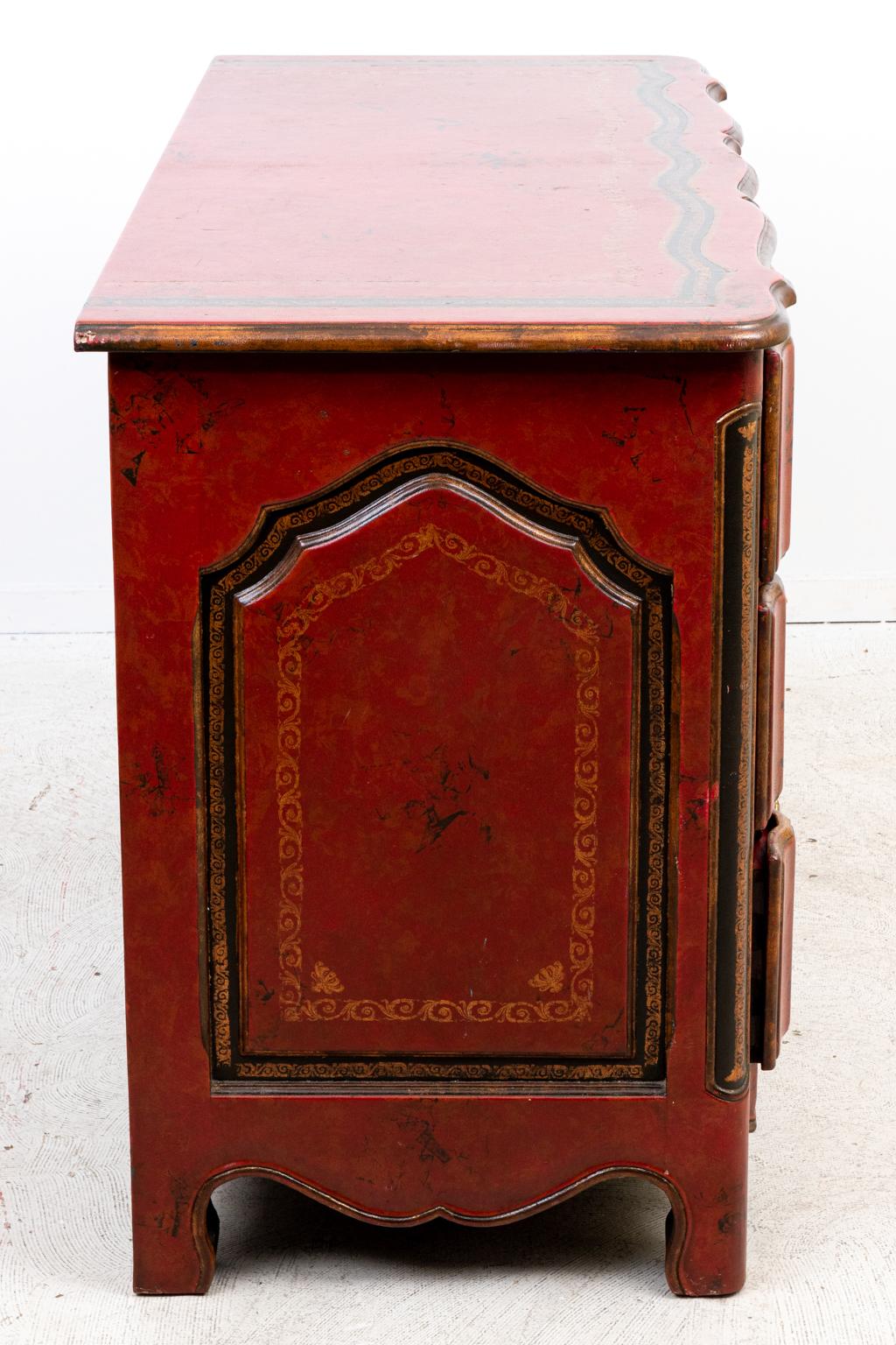 20th Century Tooled Leather Italian Chest For Sale