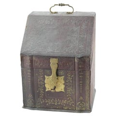 Tooled Leather Letter Box, 18th C.