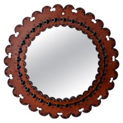 Tooled Leather Mirror, 1960s