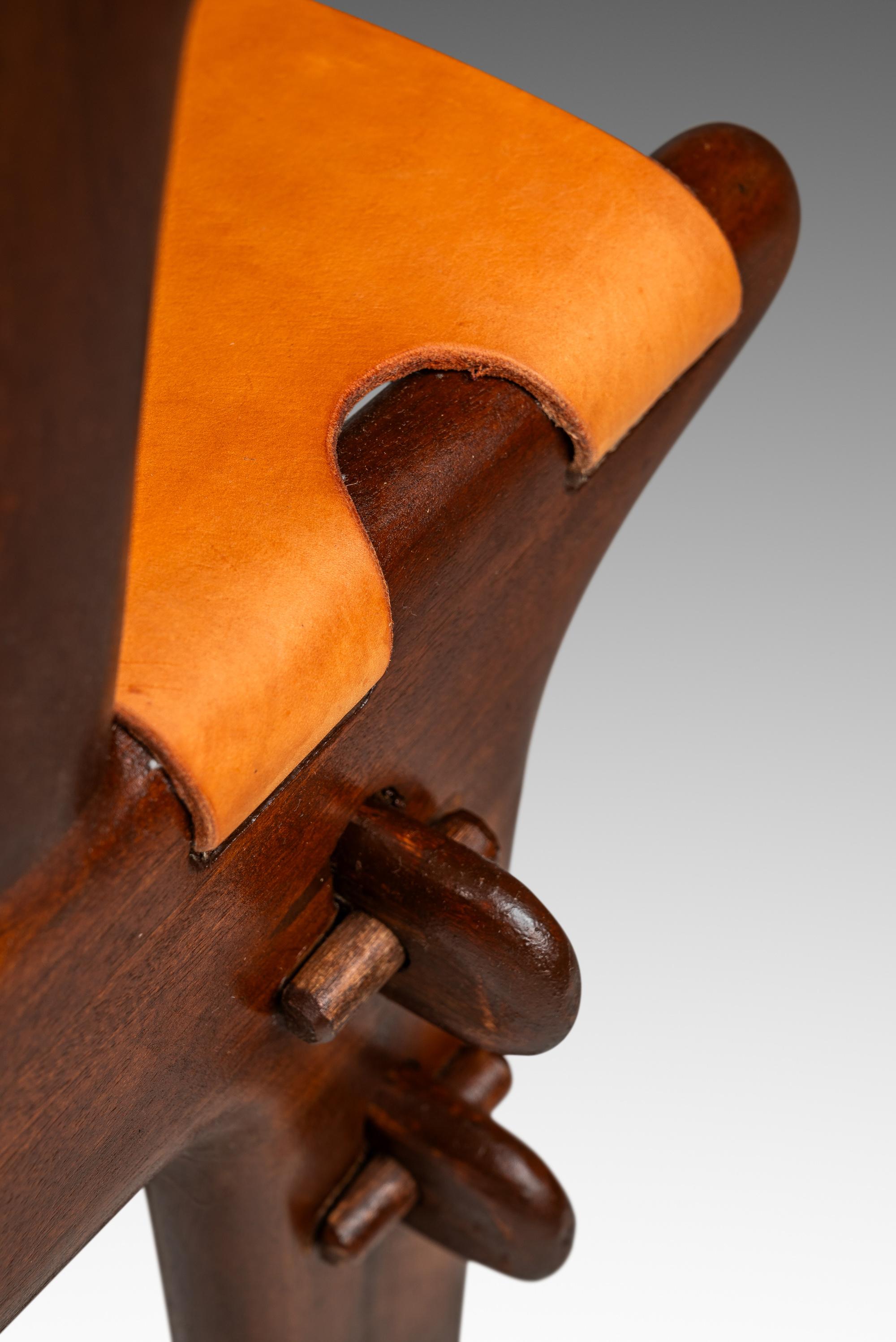 Tooled Leather Sling Safari / Lounge Chair by Angel Pazmino, Ecuador, c. 1960s For Sale 11