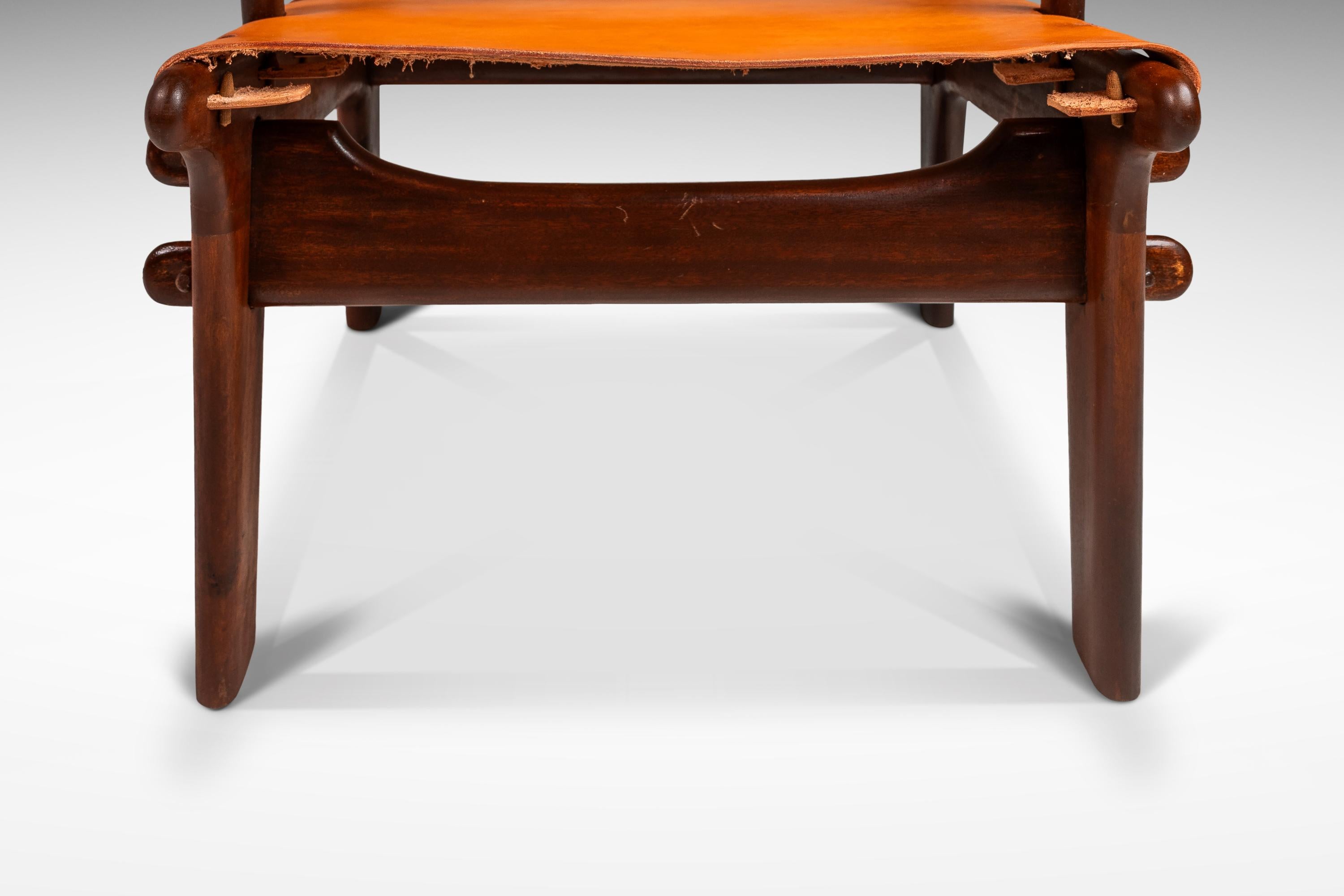 Tooled Leather Sling Safari / Lounge Chair by Angel Pazmino, Ecuador, c. 1960s For Sale 12