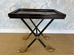 Tooled Leather Top Side Table by Maitland Smith, Hollywood Regency, Mid-Century