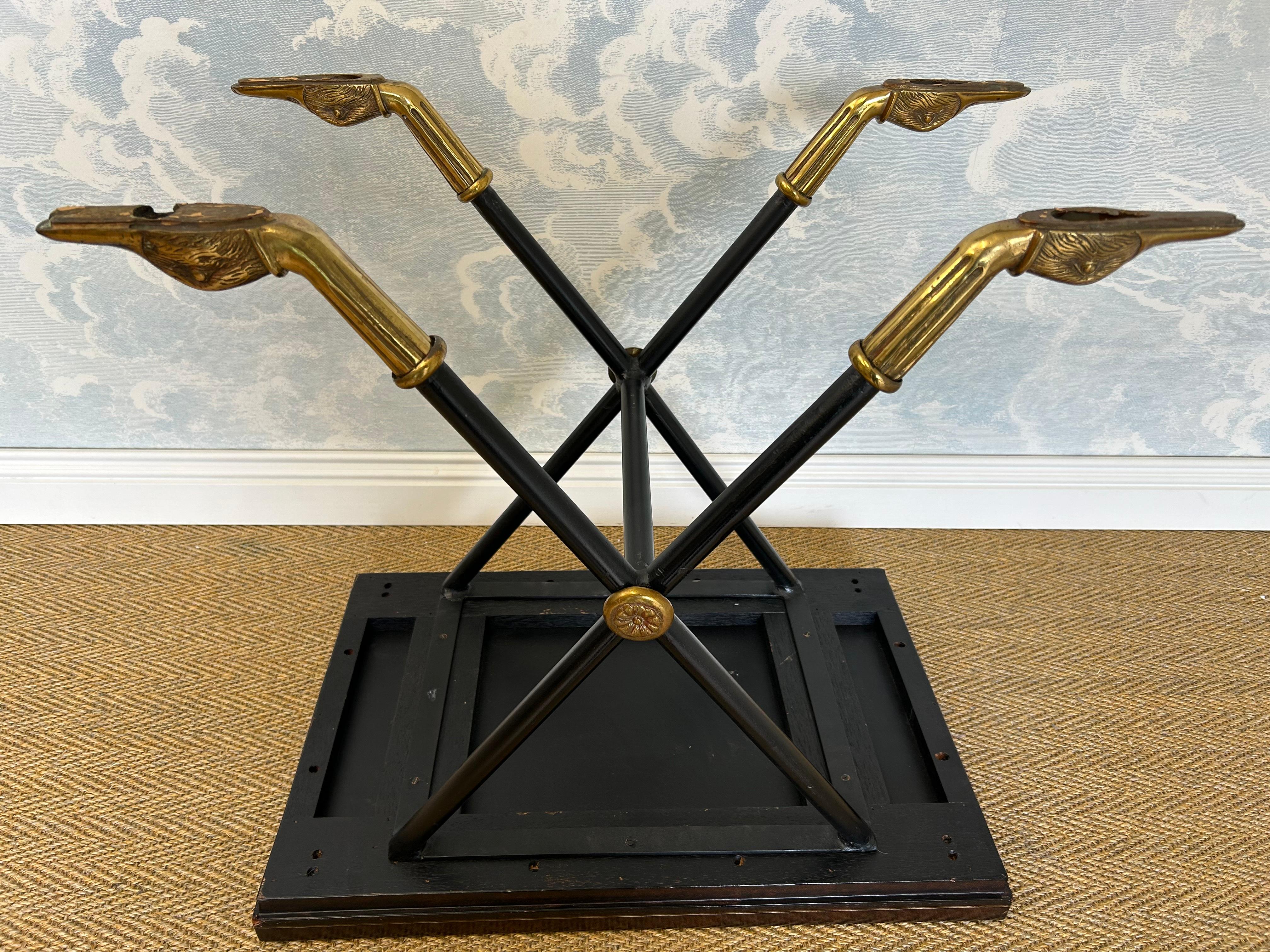 Tooled Leather Top Side Table by Maitland Smith, Hollywood Regency, Mid-Century For Sale 2