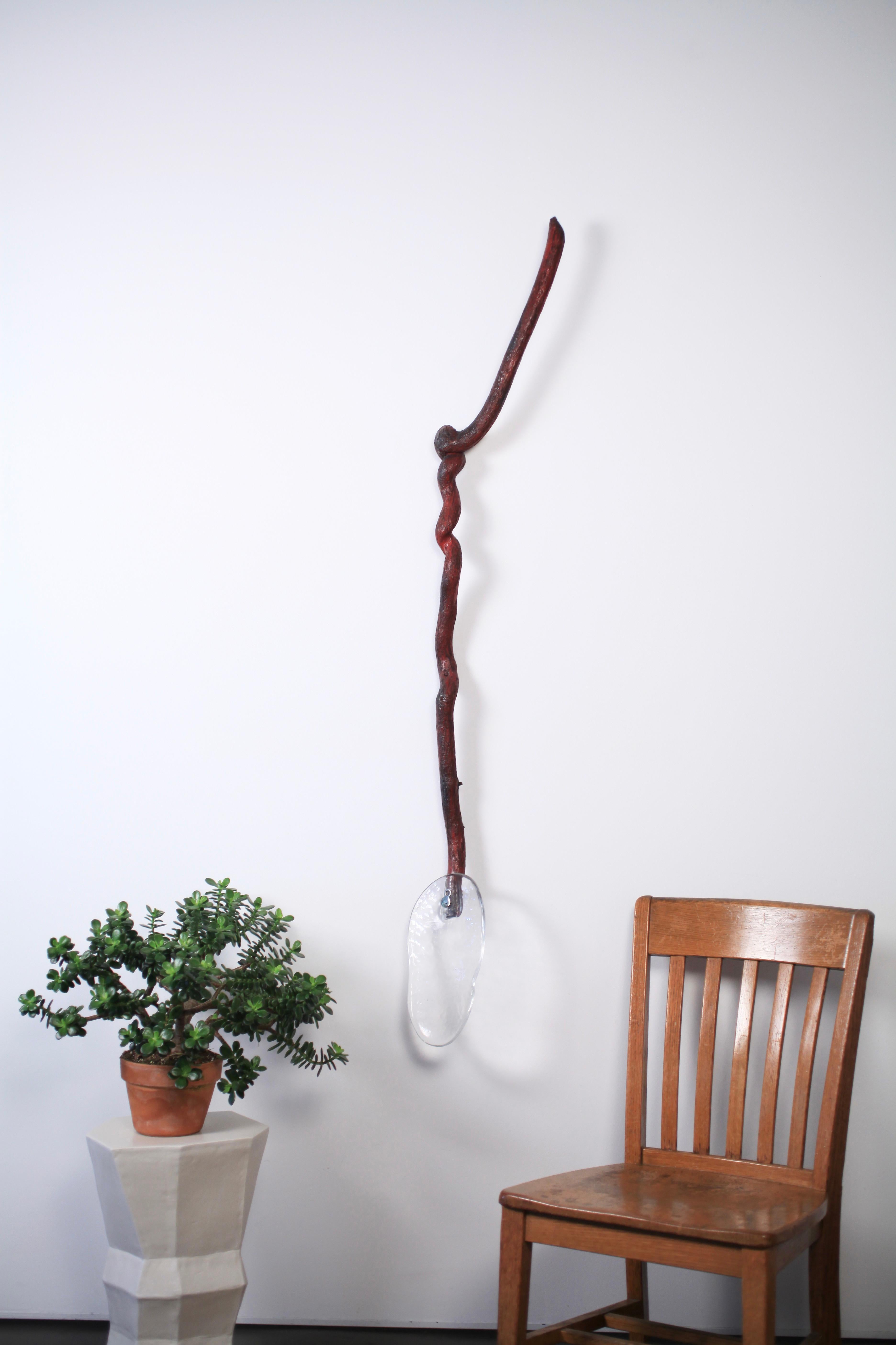 Modern Tools for Earth Series Red Handled Shovel, Wall Sculpture by Elizabeth Lyons For Sale