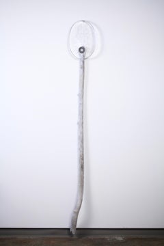 Tools for Earth, White Handle Shovel, Wall Sculpture, by Elizabeth Lyons
