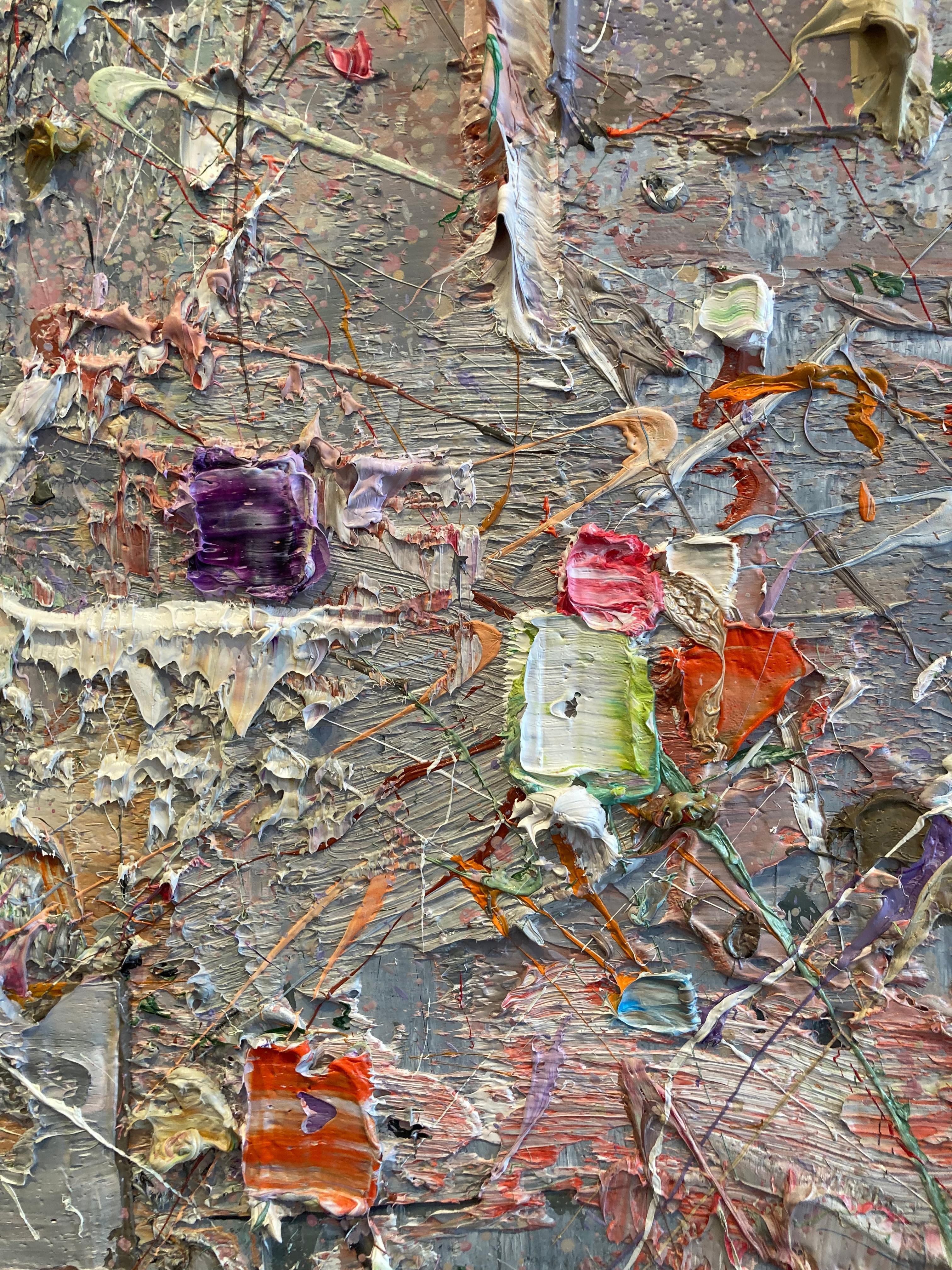 We are all stars Pintura al Óleo sobre Lienzo Arte Abstracto En Stock - Abstract Painting Gris de Toon Laurense