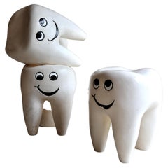 Vintage Tooth Shaped Childrens Stool – Dentist Stool – Set of 3 – 1980s