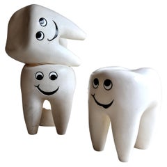 Sgabello per bambini a forma di dente - Sgabello per dentisti - Set di 3 - Anni '80