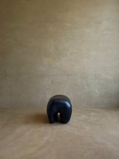 Unique Tooth Shape, Plain Black Fiberglass Stool by kar