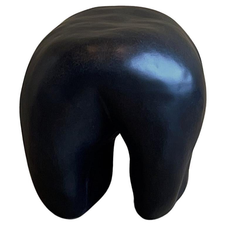 Unique Tooth Shape, Plain Black Fiberglass Stool by kar