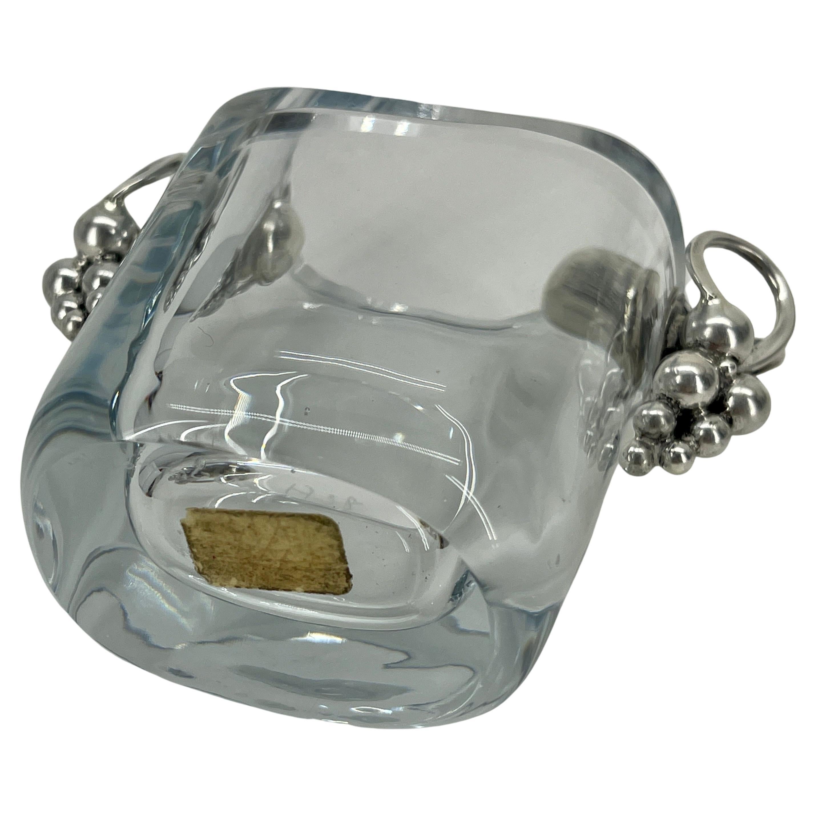Toothpick Glass Jar with Sterling Silver Grapes by Stromberg, 1938 3
