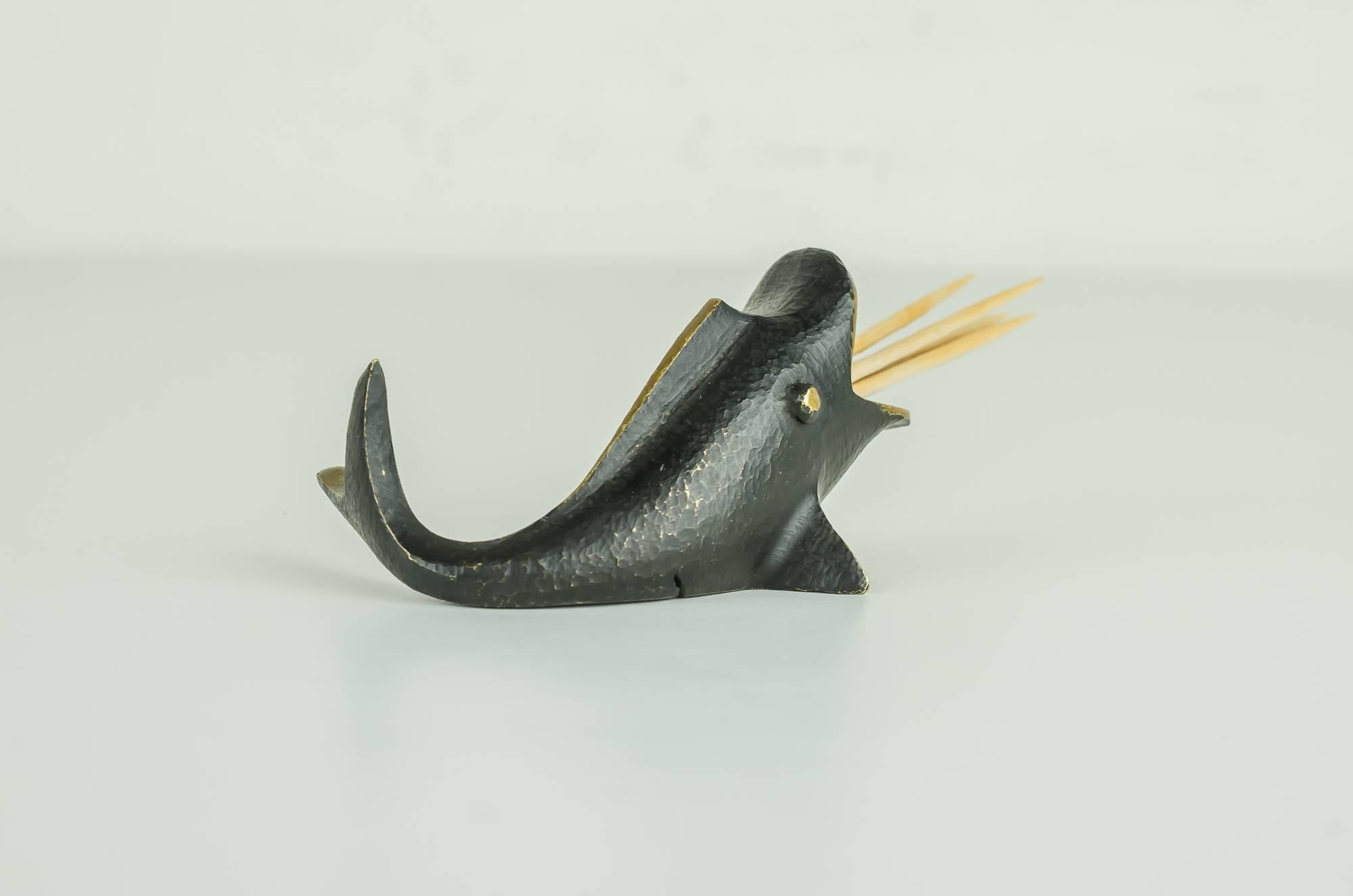Toothpick Holder Fish by Walter Bosse (Moderne der Mitte des Jahrhunderts)