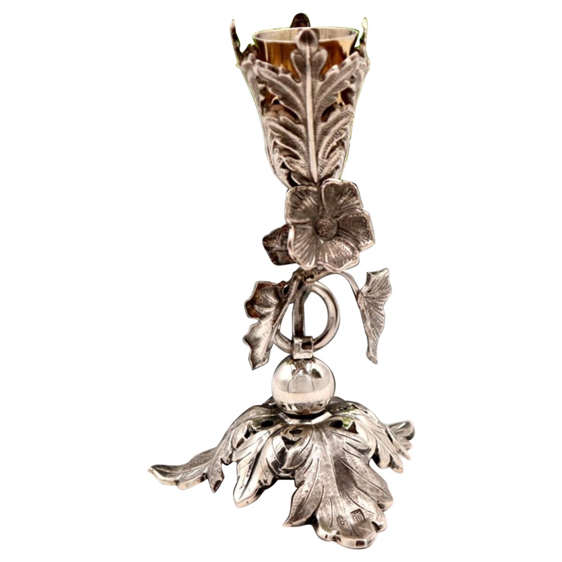 Toothpick holder with chalice on a silver vase