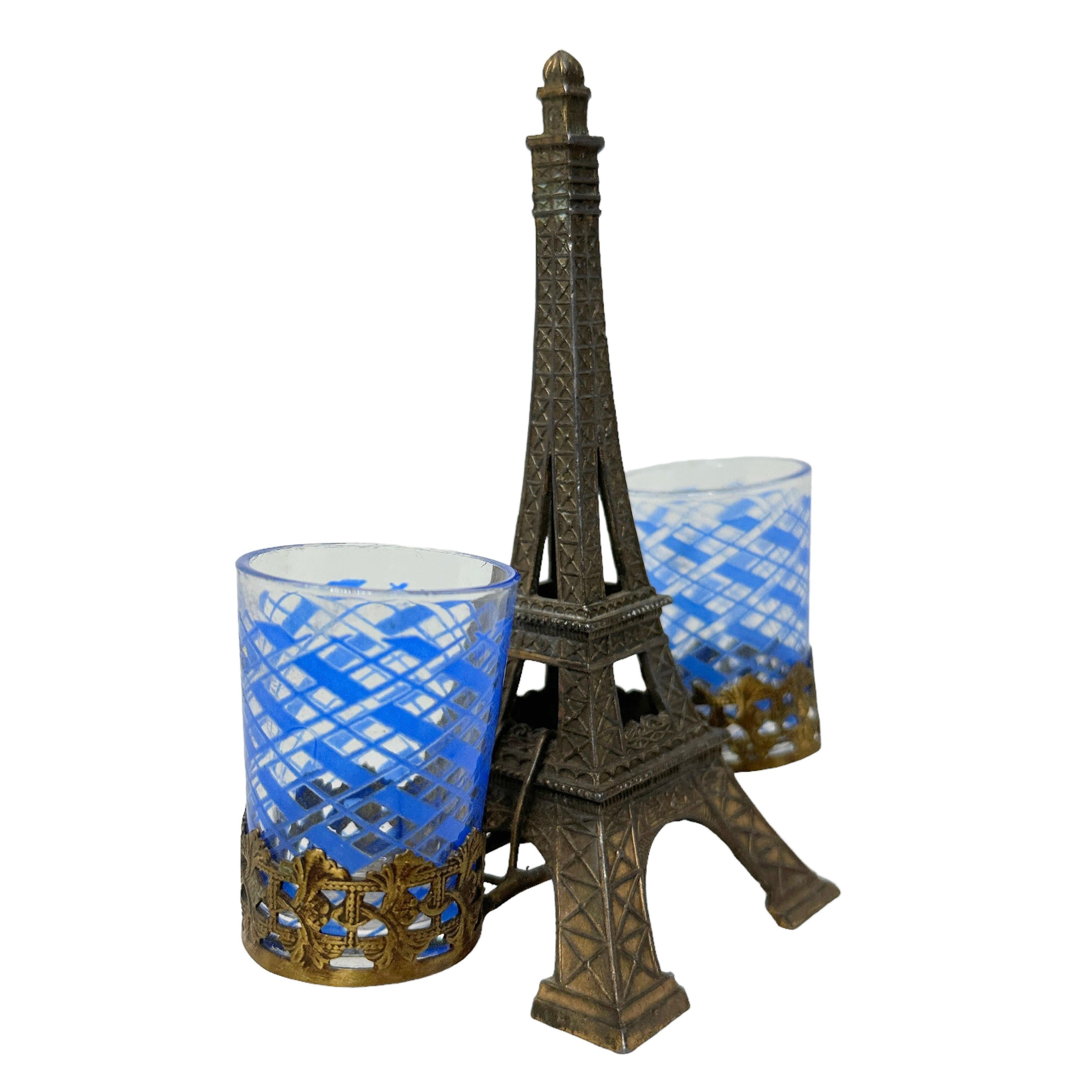 Français Stand cure-dents Paris Tour Eiffel Bâtiment Souvenir français, Vintage 1930s en vente