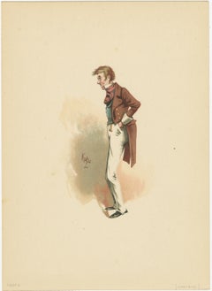 Toots aus Dombey & Son - Dickens Charakter Lithographie von Kyd, um 1889