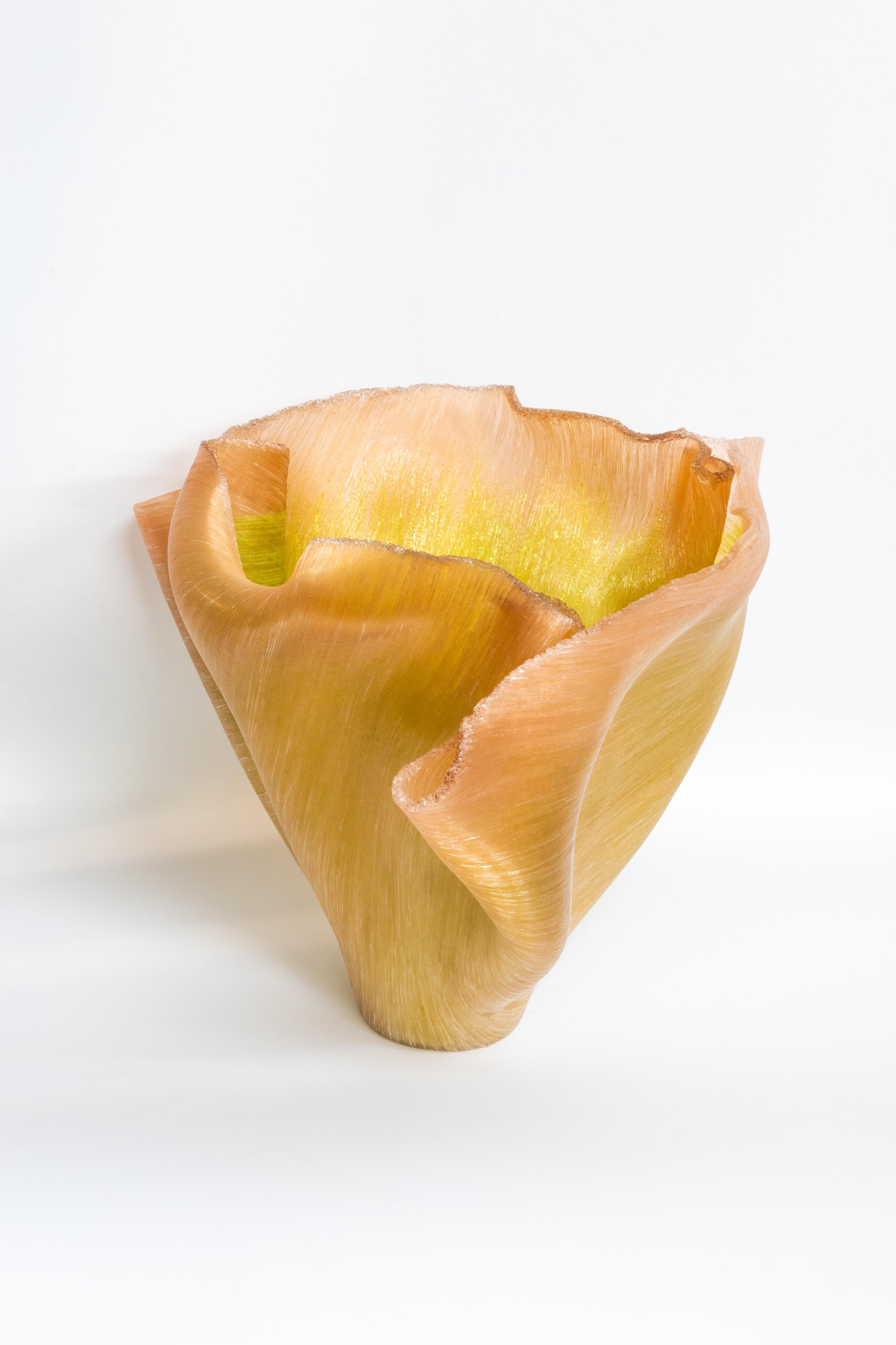 Mizimah rosa e verde (vaso in vetro artistico Filet-de-verre) in vendita 3