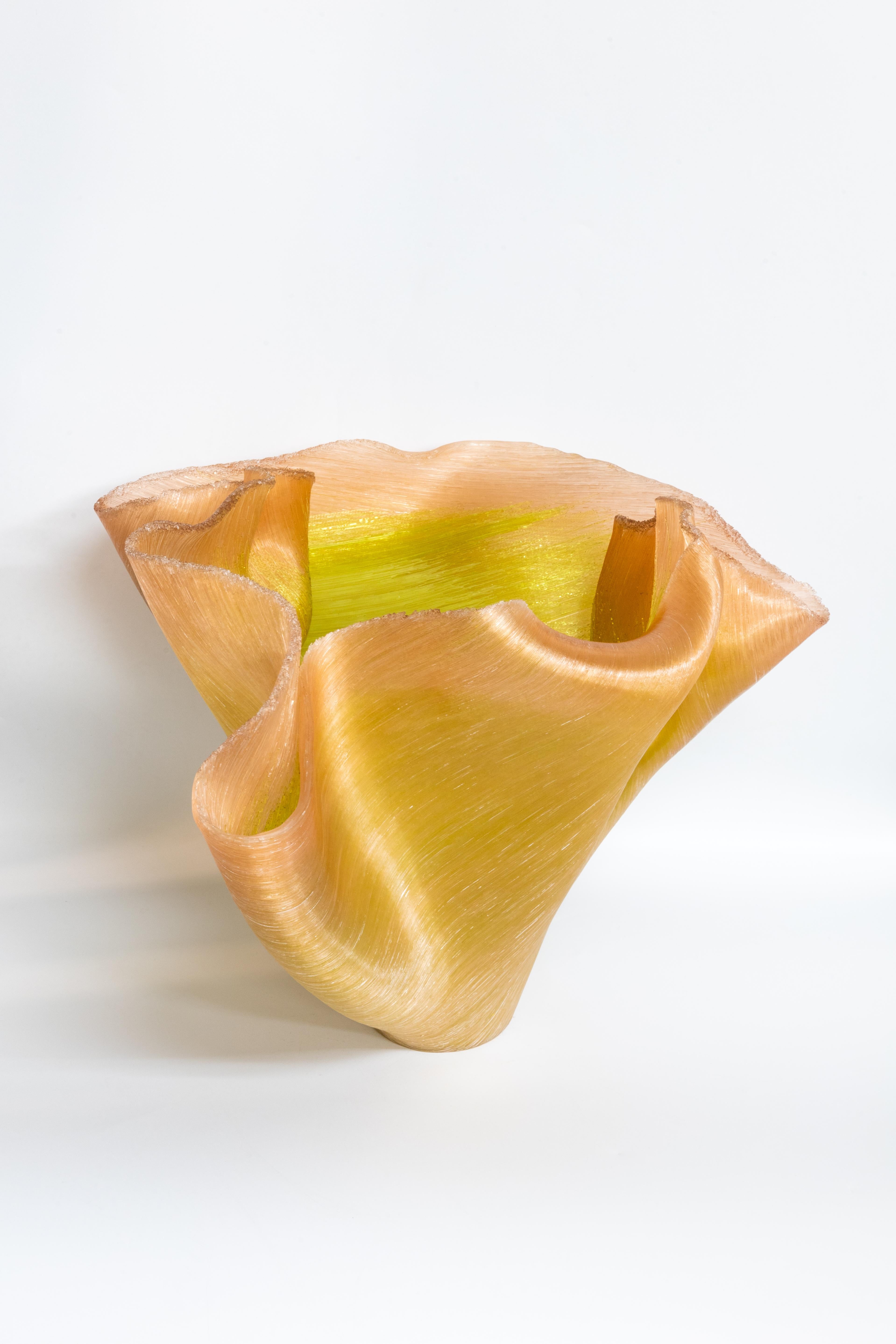 Mizimah rosa e verde (vaso in vetro artistico Filet-de-verre) in vendita 7