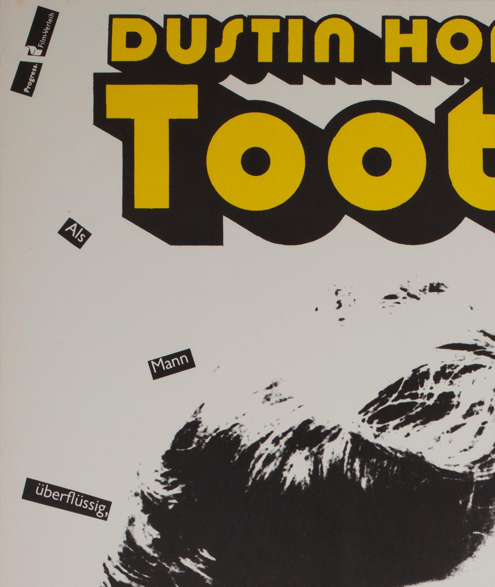 Tootsie 1984 East German A1 Film Movie Poster, Handschick

Wonderful pop design by Handschick features on this original East German film poster for Dustin Hoffman's Tootsie.

This original vintage movie poster is sized 22 1/2 x 31 3/4 inches. It