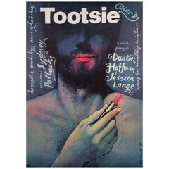 Vintage "Tootsie" Original Polish Film Poster, Wieslaw Walkuski, 1984