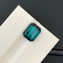 Gema de Turmalina Indicolita Natural Suelta Forma Esmeralda de 4,55 Quilates Calidad AAA Superior