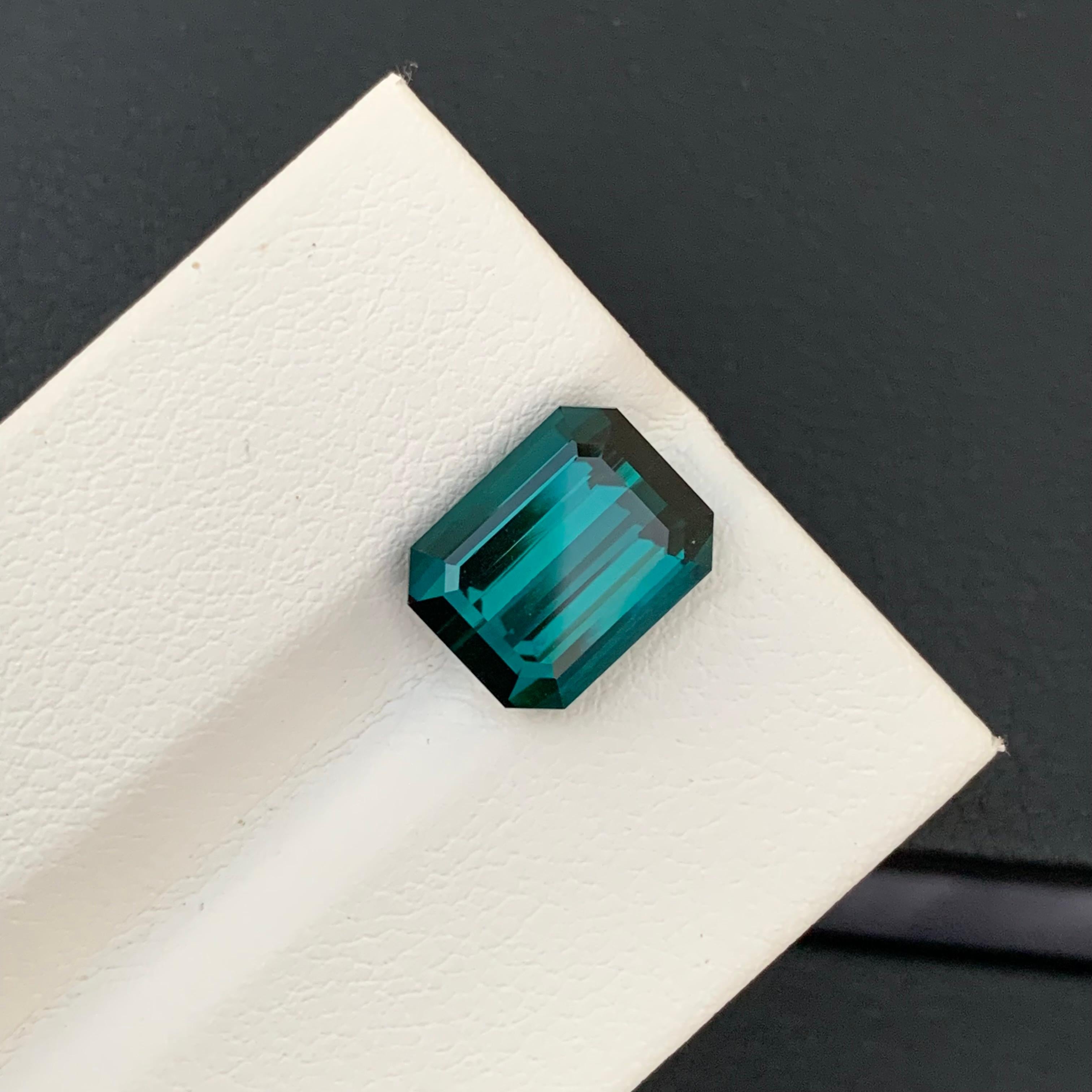 Top AAA Qualität 4,55 Karat Natürlicher loser Indicolith Turmalin Smaragd Form Edelstein (Arts and Crafts) im Angebot