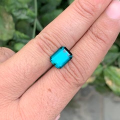 Pierre précieuse tourmaline indicolite naturelle non sertie de 5,40 carats de qualité AAA