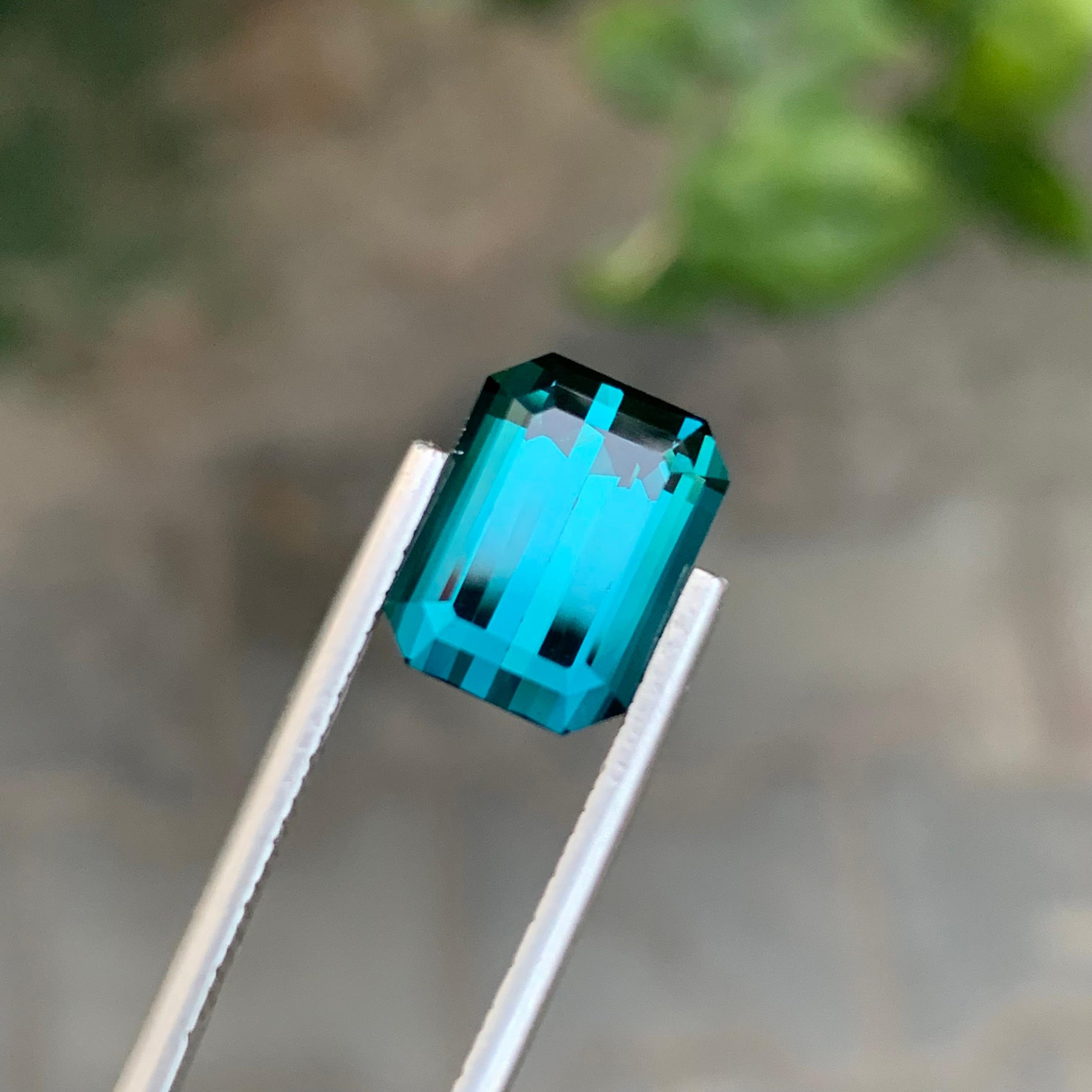 Taglio smeraldo Top AAA Quality 5,40 Carat Natural Loose Indicolite Tourmaline Gemstone in vendita