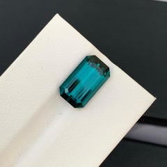 Top AAA Quality 6.00 Carat Natural Loose Indicolite Tourmaline Emerald Shape Gem